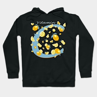 Vitamin C Lemons Pattern Hoodie